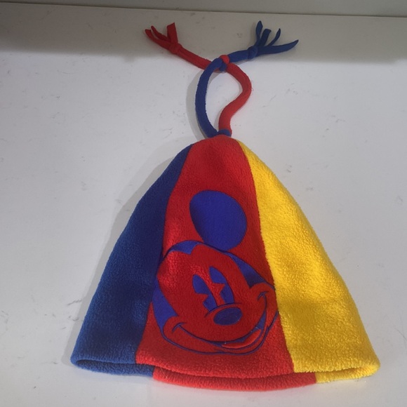 Disney Mickey & Co Mickey Mouse fleece vintage hat blue, red, and gold kids size - Picture 1 of 12